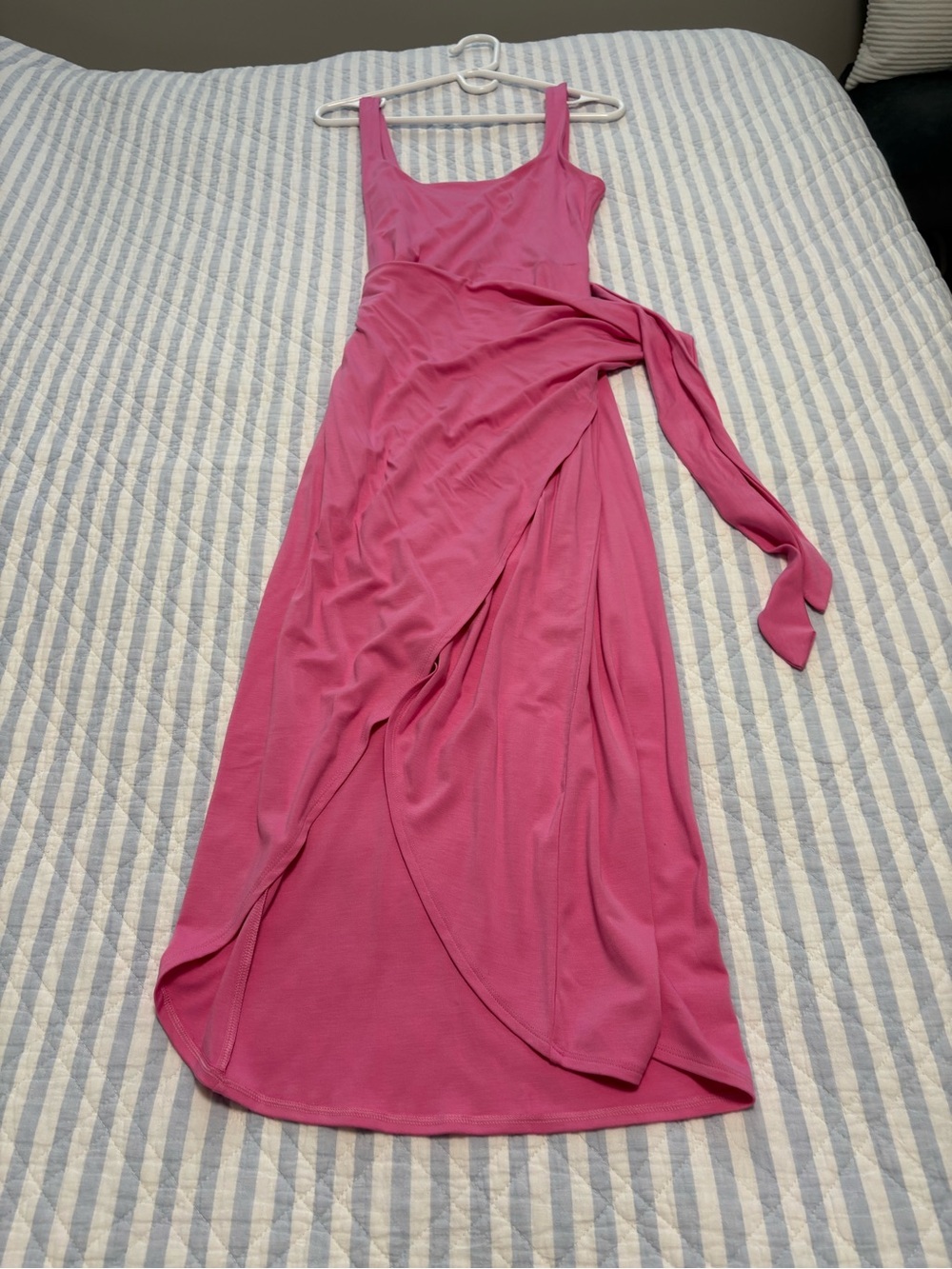 Wilfred Hot Pink Wrap-Detail Maxi Dress
